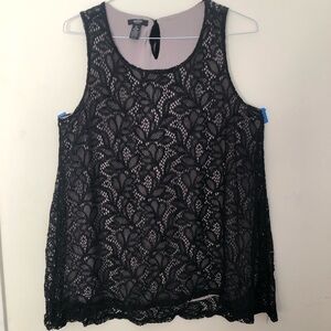 Alfani black lace dressy shell